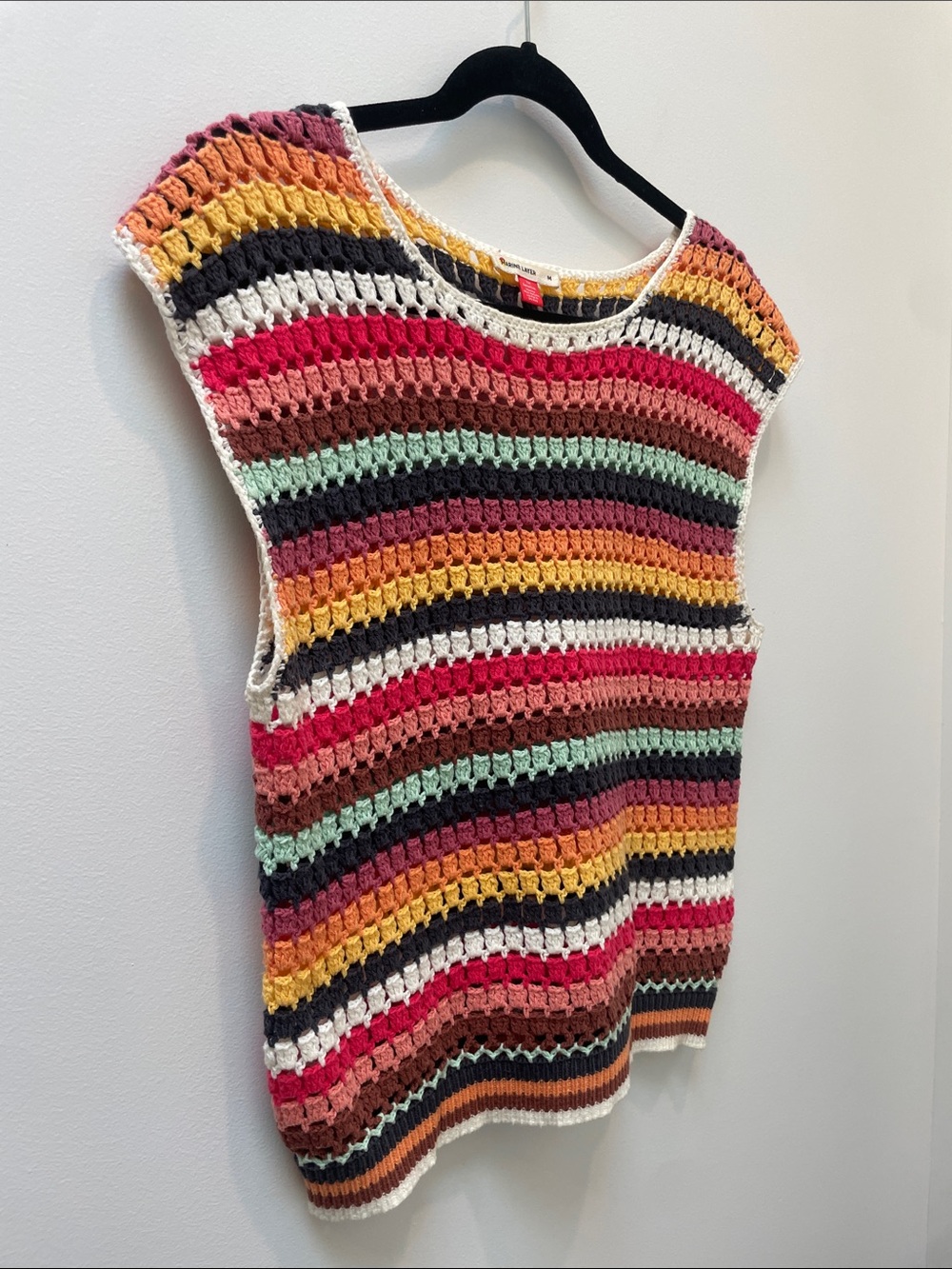 Marine Layer Archive Faye Dolman Crochet Sweater Top Size Medium - Picture 4 of 8